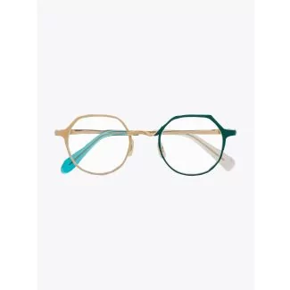 Masahiromaruyama Twist MM-0039 No.4 Optical Glasses Gold / Green Front View