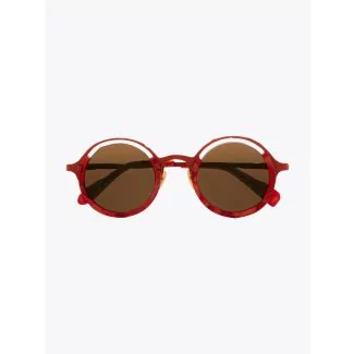 Masahiromaruyama Monocle MM-0053 No.3 Sunglasses Marble Red / Red Front View