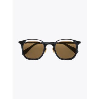 Masahiromaruyama Monocle MM-0057 No.3 Sunglasses Marble Blue / Black Front View