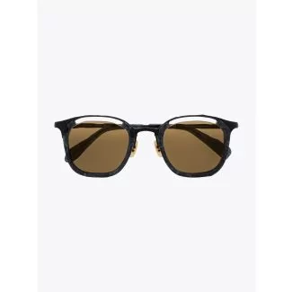 Masahiromaruyama Monocle MM-0057 No.3 Sunglasses Marble Blue / Black Front View