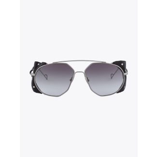Northern Lights NL 23 Sunglasses Aviator Silver / Green Gradinet Front