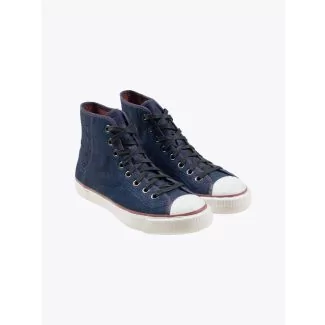 Tiger Layup 72 IND Canvas Sneakers Indigo/Navy Front Three-quarters