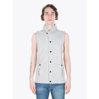 Reigning Champ Shawl Neck Vest Heather Grey Full View