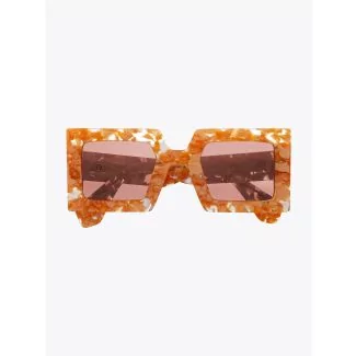 Robert La Roche + Christoph Rumpf Godfather Squared Sunglasses Pearl Peach Marble Front View