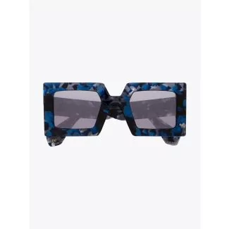 Robert La Roche + Christoph Rumpf Godfather Squared Sunglasses Pearl Blue Marble Front View