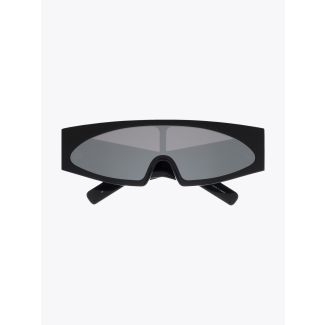 Rick Owens Gene Sunglasses Black / Flash Silver Front View