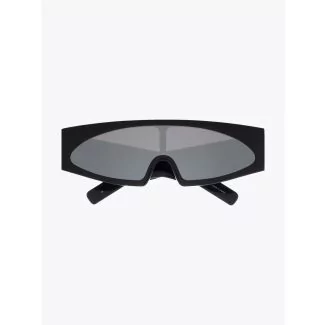 Rick Owens Gene Sunglasses Black / Flash Silver Front View