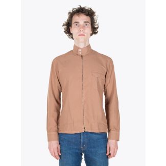 Salvatore Piccolo Harrington Jacket Brown Cotton Full View
