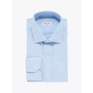 Salvatore Piccolo Slim Fit Collar PC-Open Cotton Oxford 120 Shirt Light Blue