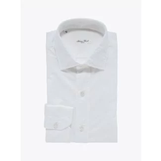 Salvatore Piccolo Slim Fit Collar PC-Open Cotton Oxford 120 Shirt White