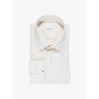Salvatore Piccolo Cotton Dress Shirt Striped Ecru