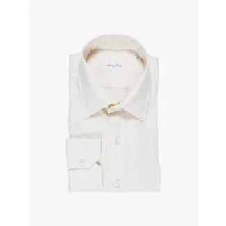 Salvatore Piccolo Cotton Dress Shirt Striped Ecru