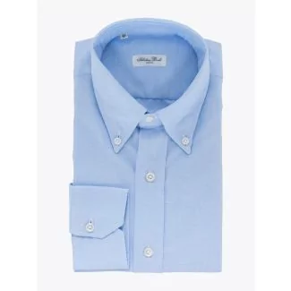 Salvatore Piccolo Slim-Fit Button-Down Oxford 120 Shirt Blue 1