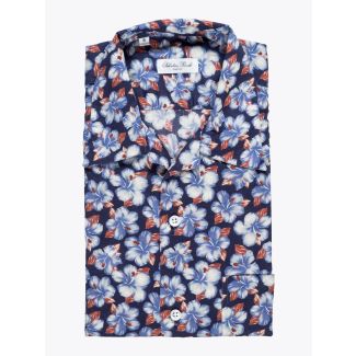 Salvatore Piccolo Camp-Collar Shirt Printed Navy Blue 1
