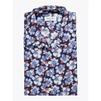 Salvatore Piccolo Camp-Collar Shirt Printed Navy Blue 1