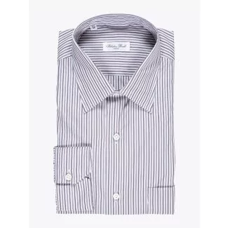 Salvatore Piccolo Regular-Fit Striped Cotton Poplin Claret 1