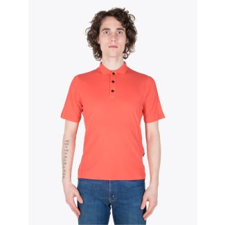 Stone Island Shadow Project Polo Shirt Fine Jeresy CO Pigment Coral Full View