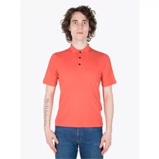 Stone Island Shadow Project Polo Shirt Fine Jeresy CO Pigment Coral Full View