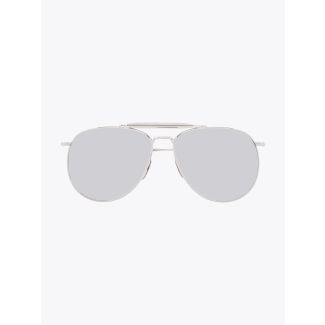 Thom Browne TB-015 Aviator Sunglasses Silver Front View