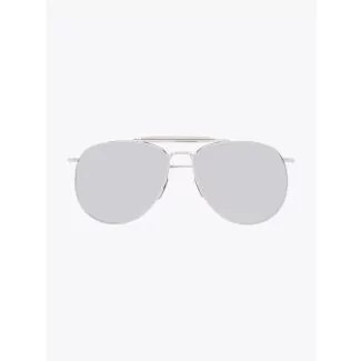 Thom Browne TB-015 Aviator Sunglasses Silver Front View