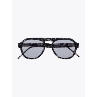 Thom Browne TB-416 Aviator Sunglasses Grey Tortoise Front View