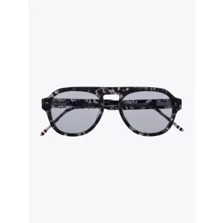 Thom Browne TB-416 Aviator Sunglasses Grey Tortoise Front View