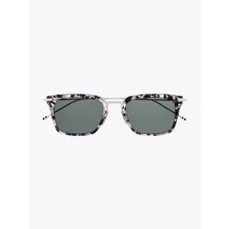 Thom Browne TB-916 Angular Sunglasses Grey Tortoise / Silver Front View