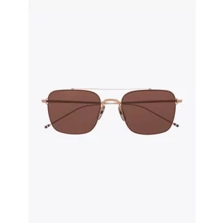 TB-120 Sunglasses - Thom Browne aviator metal gold/silver front view