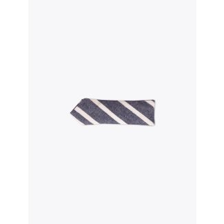 The Hill-Side Bow Tie Cotton/Linen Narrow Border Stripe