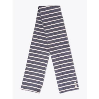 The Hill-Side Large Scarf Cotton/Linen Narrow Border Stripe