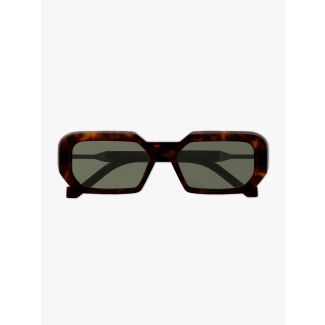 Vava White Label 0052 D-Frame Sunglasses Havana with temple folded front view