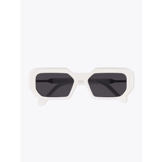 Vava White Label 0052 D-Frame Sunglasses White with folded temples front view