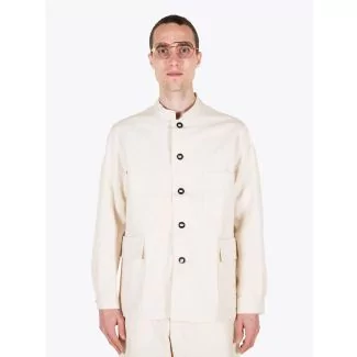 A Vontade Stand Collar Atelier Cotton Jacket Natural 1