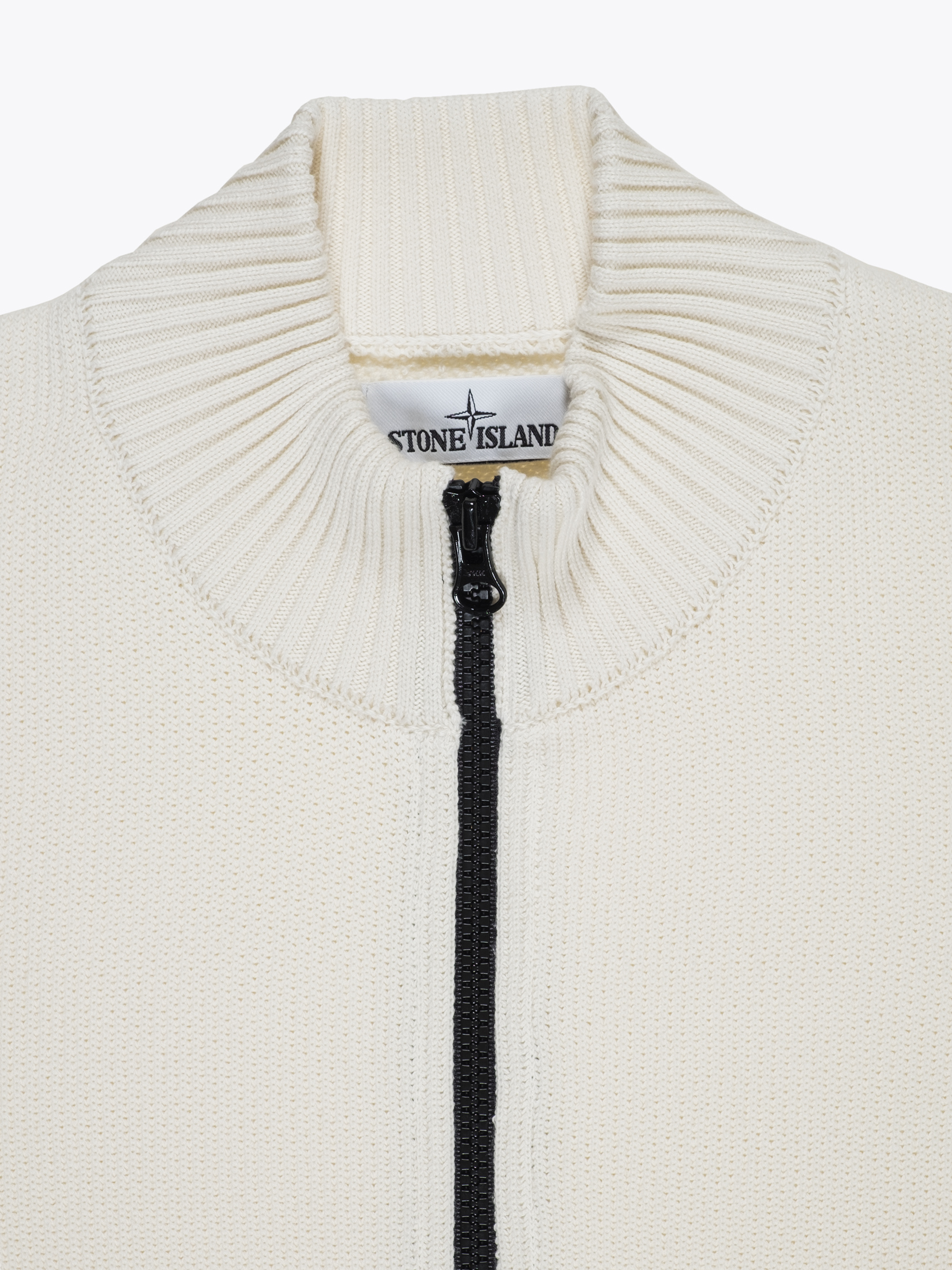 Stone Island — 518B1 Cotton Ivory Cardigan | Italy Made Stone Island — 518B1 Cotton Ivory Cardigan | Italy Made