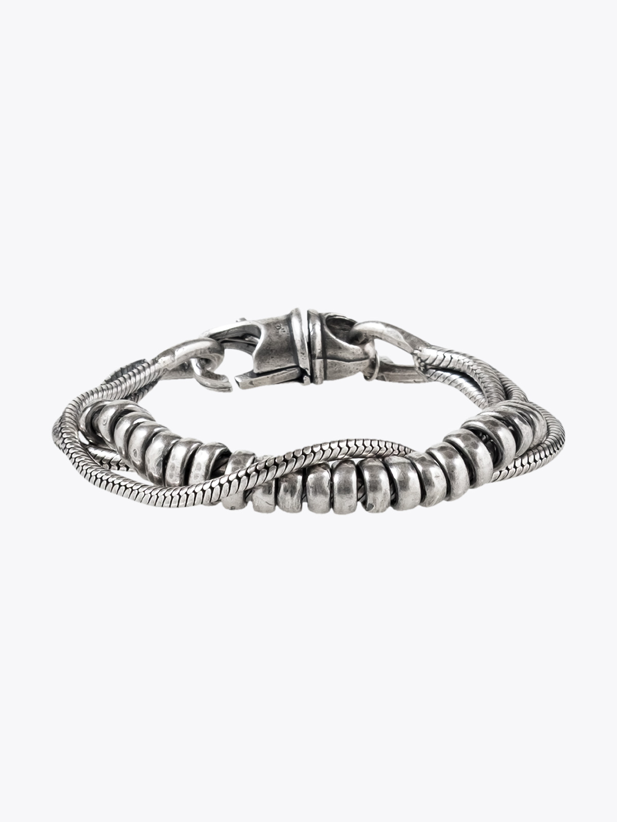 Goti Bracelet Silver Triple Snake Chain - BR1271 - E35 Shop